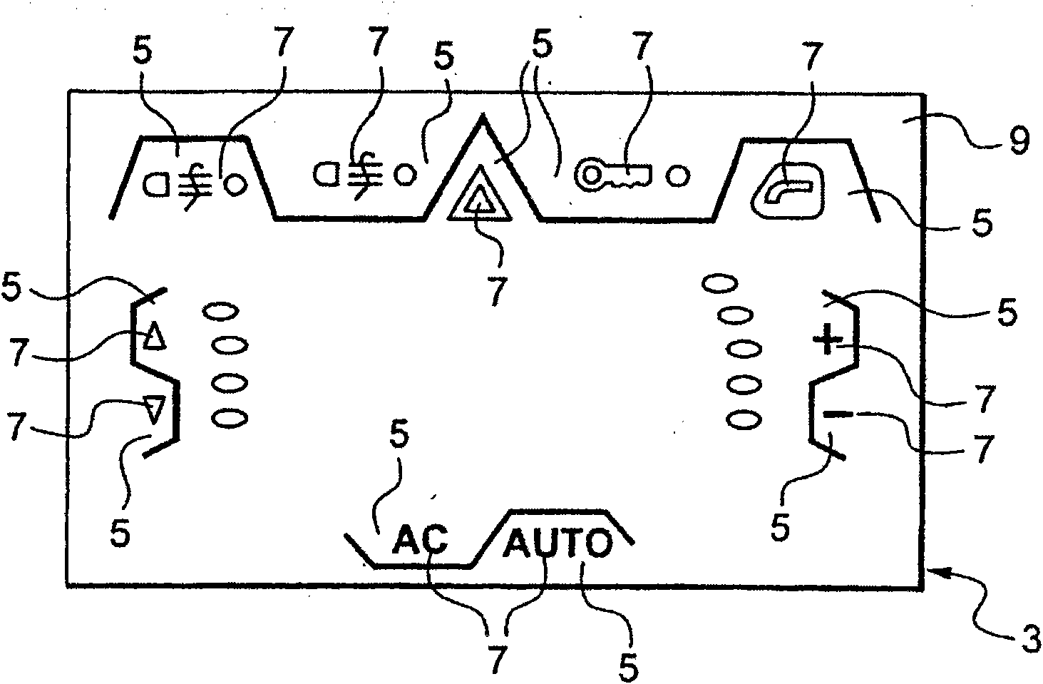 Tactile-surface control module, in particular for a motor vehicle