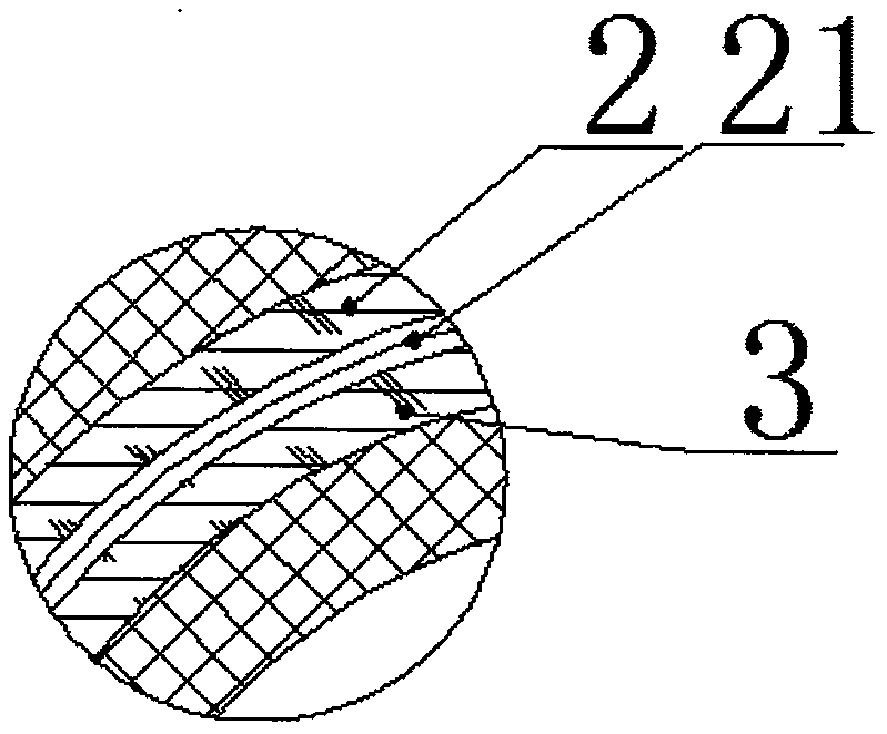 Expanding rubber pipe and production process thereof