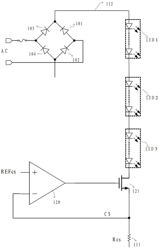 A non-overshoot led linear constant current drive circuit
