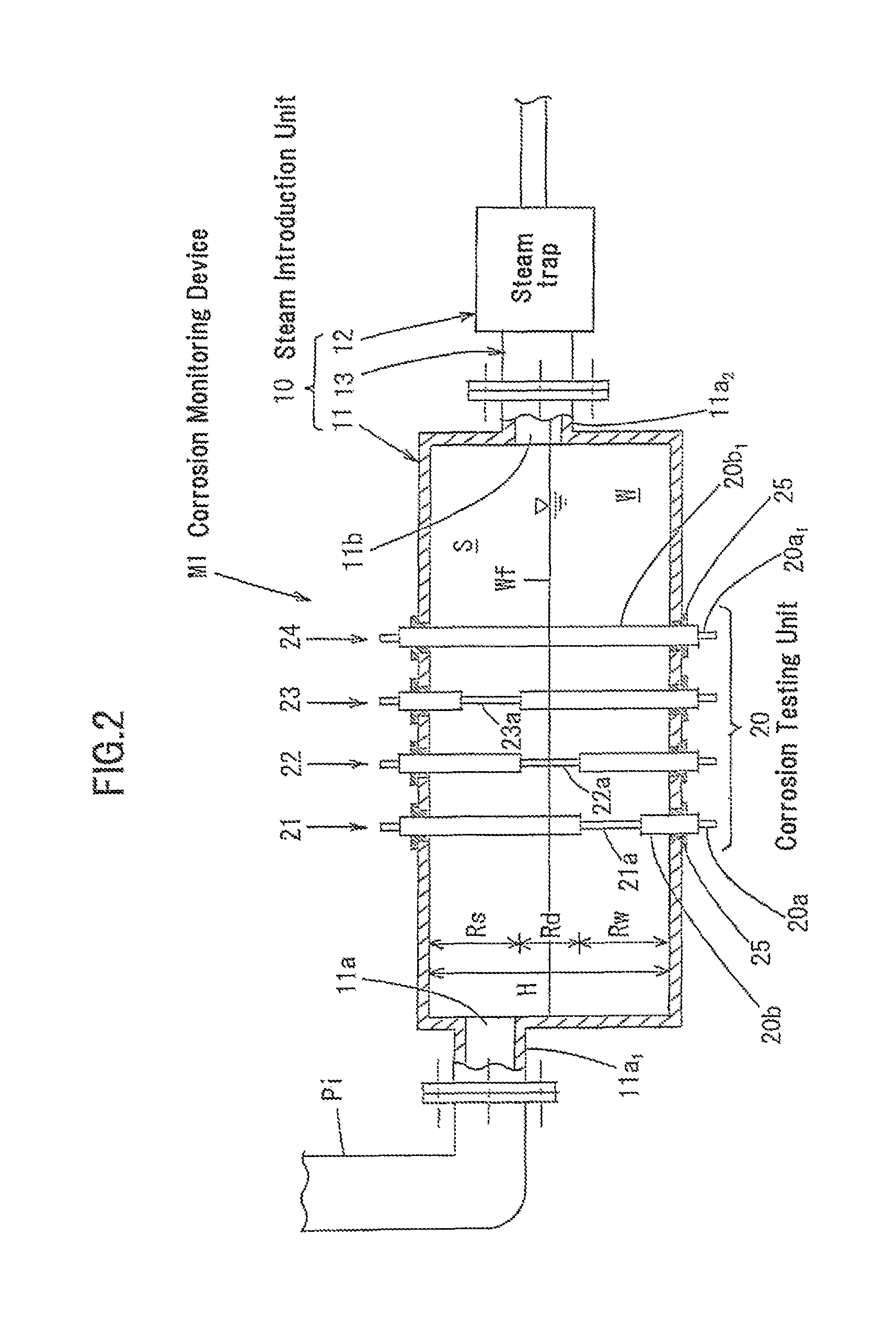 Metal pipe corrosion monitoring device and use thereof