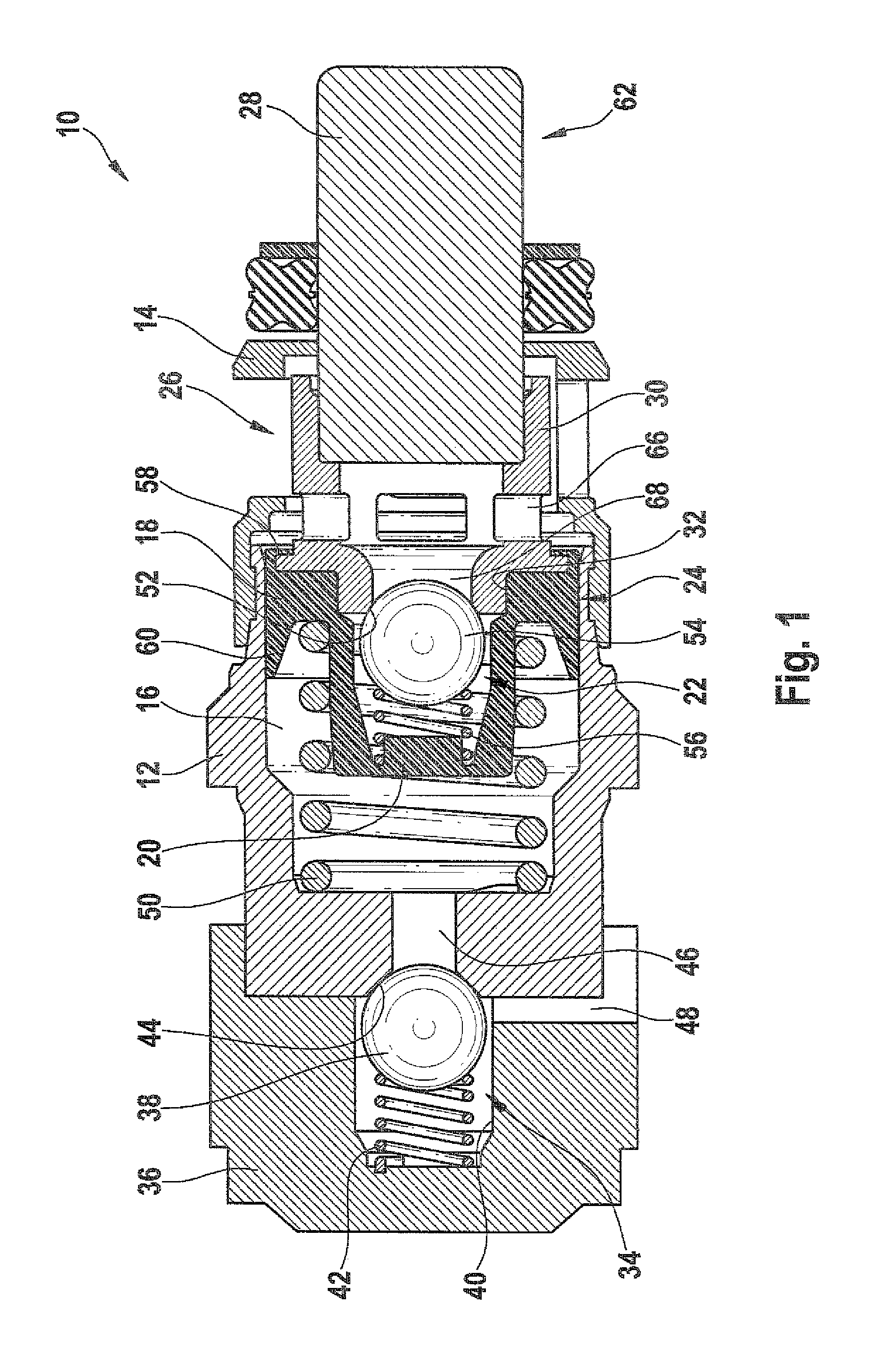 Piston pump for a vehicle brake system with a sealing element