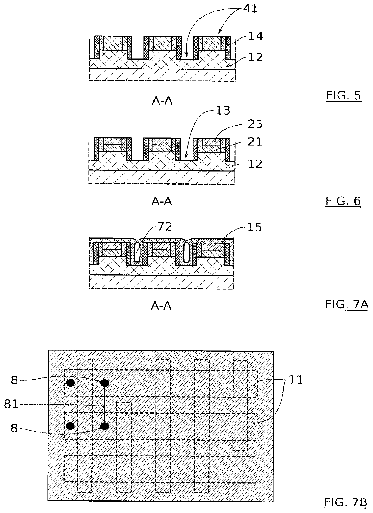 Method for producing a component by filling a cavity within an electrical isolation area with carbon-based material