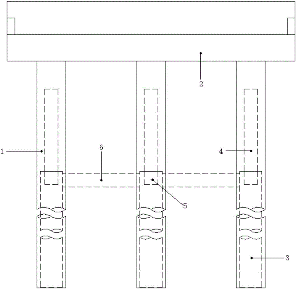 Truss supporting and reinforcing method for pile type bridge abutment