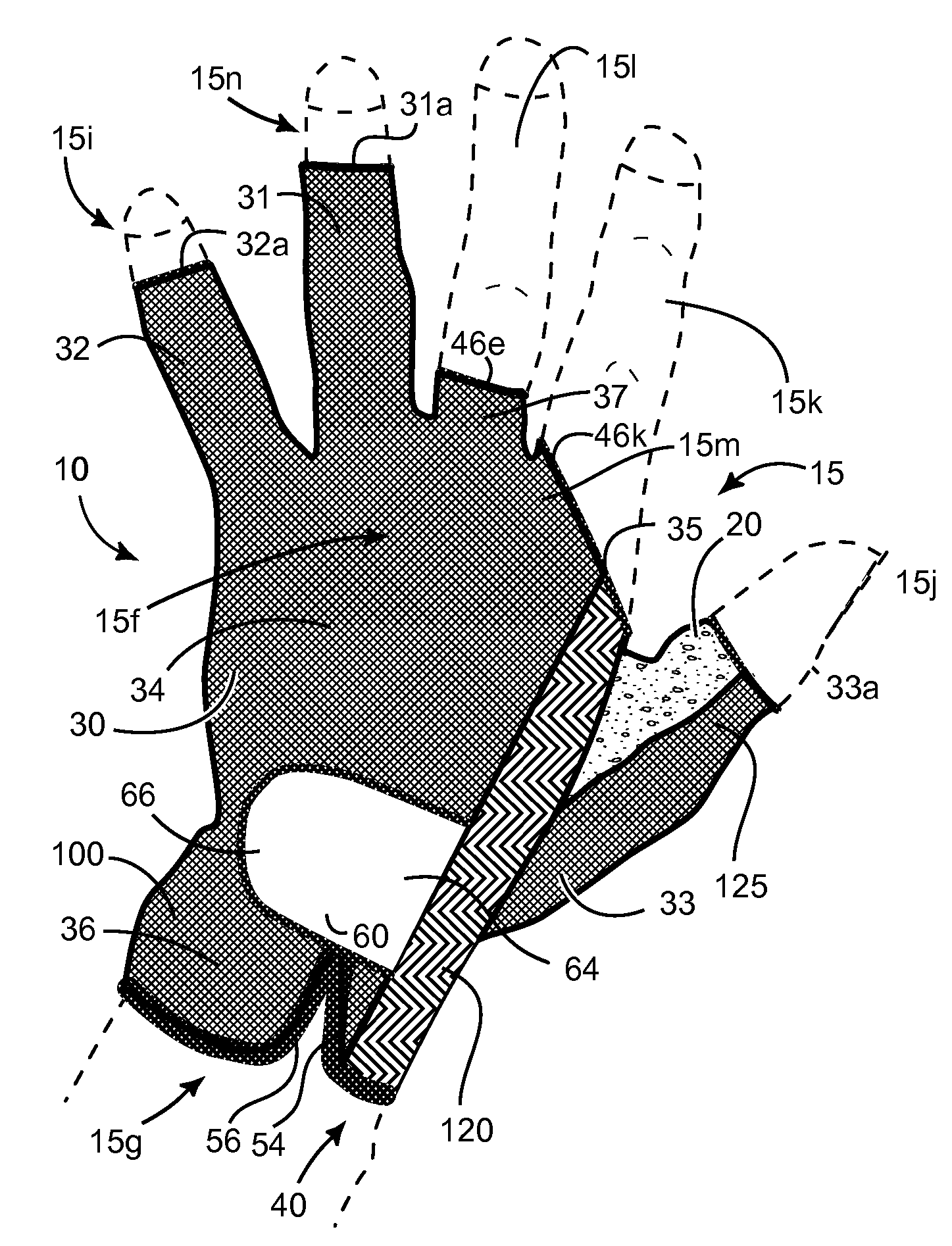 Tri-finger sports glove