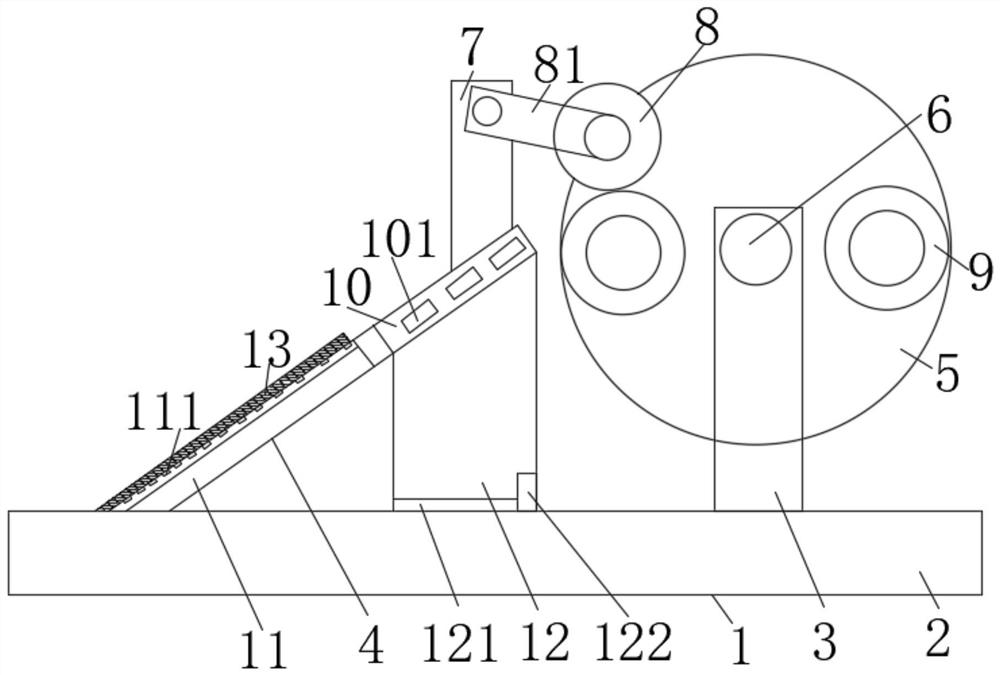Cloth winding device for flax textile processing
