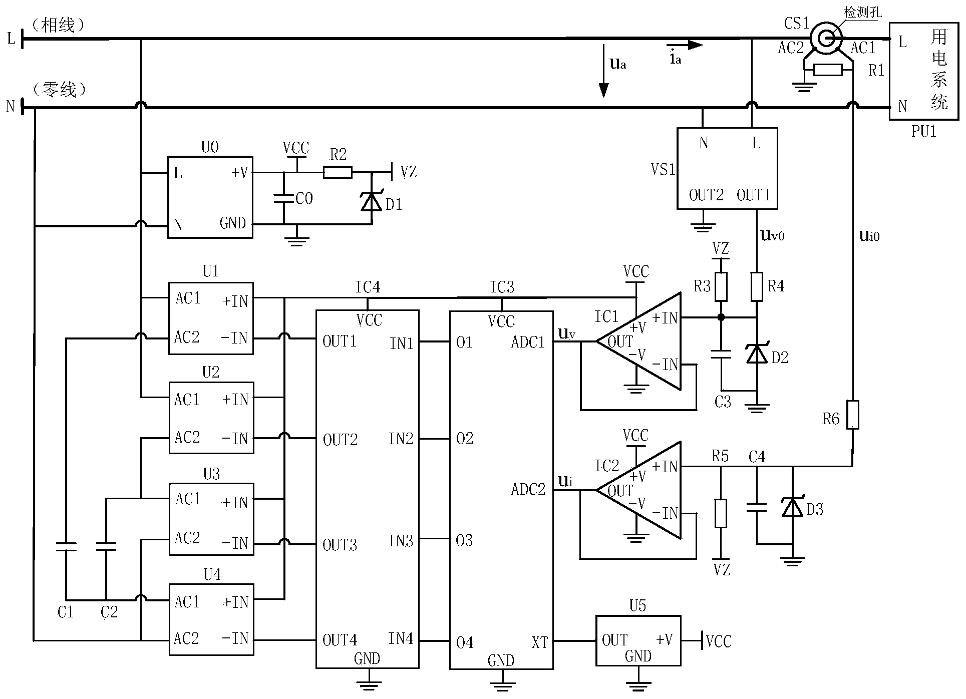 Non-disturbance multi-level compensating circuit for AC electricity utilization system power factor