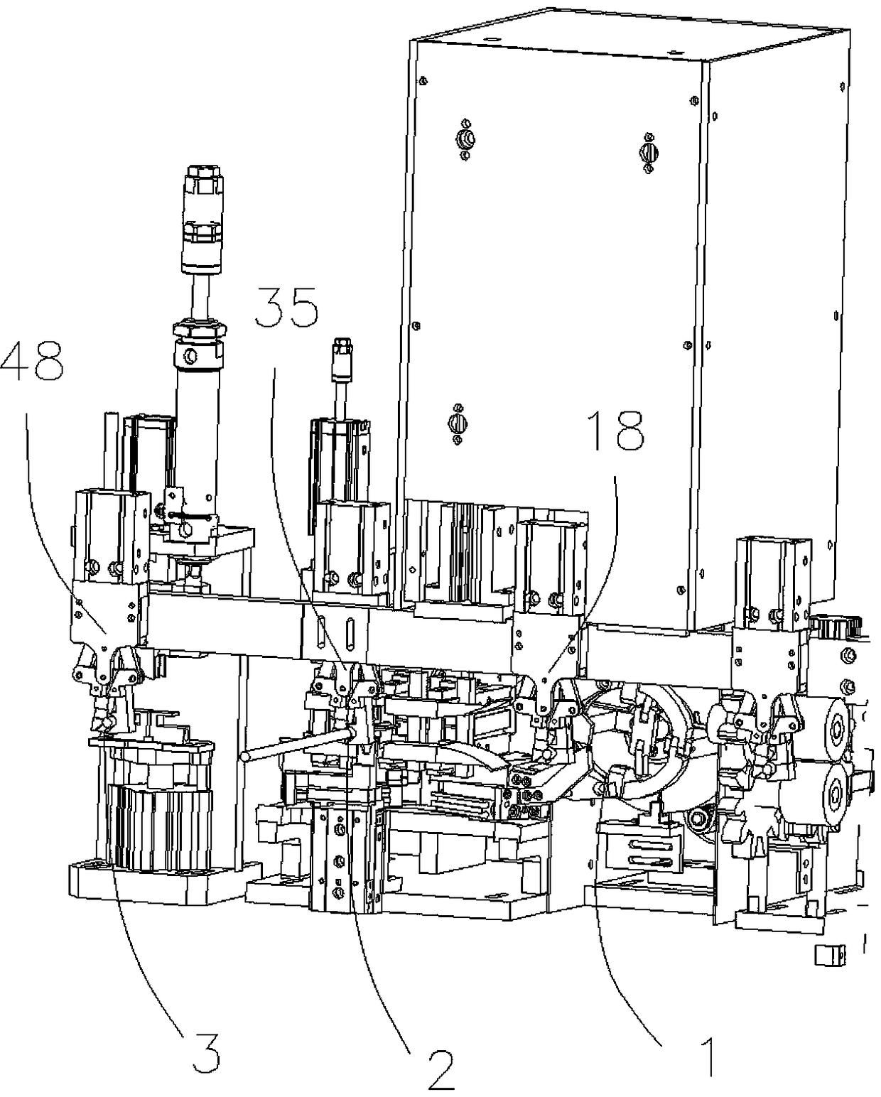 Forming mechanism of round sheath wire stripping head terminal riveting and heat-shrink tube lining machine