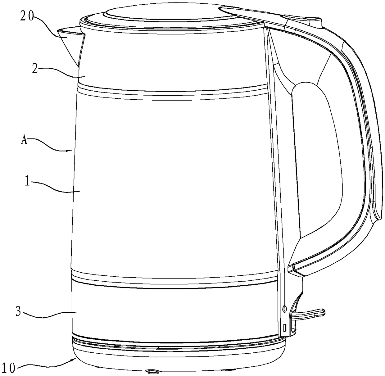 A glass electric kettle