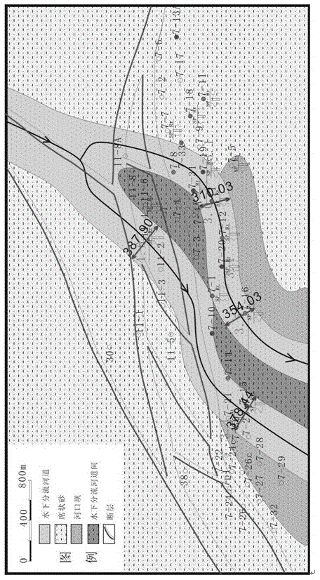 Method for predicting width of underwater distributary channels of delta front