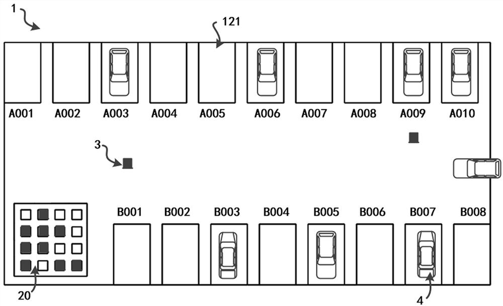 Mobile reverse alignment vehicle wireless charging system and public parking area thereof