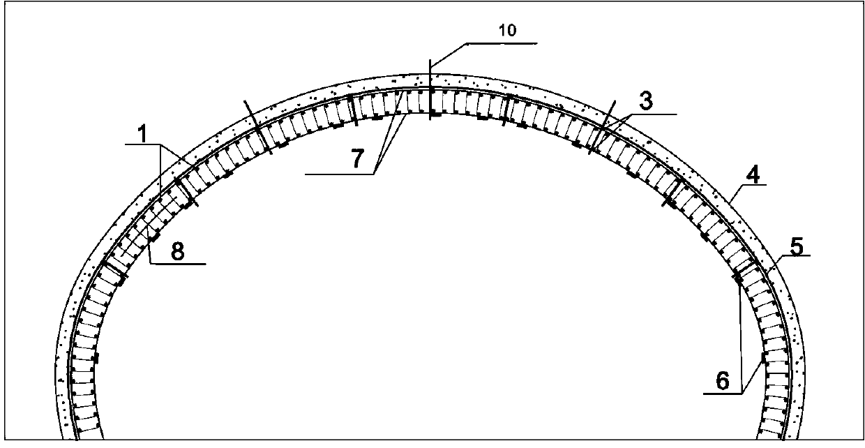 Construction method for preventing collapse of large-section tunnel lining reinforcing steel bars