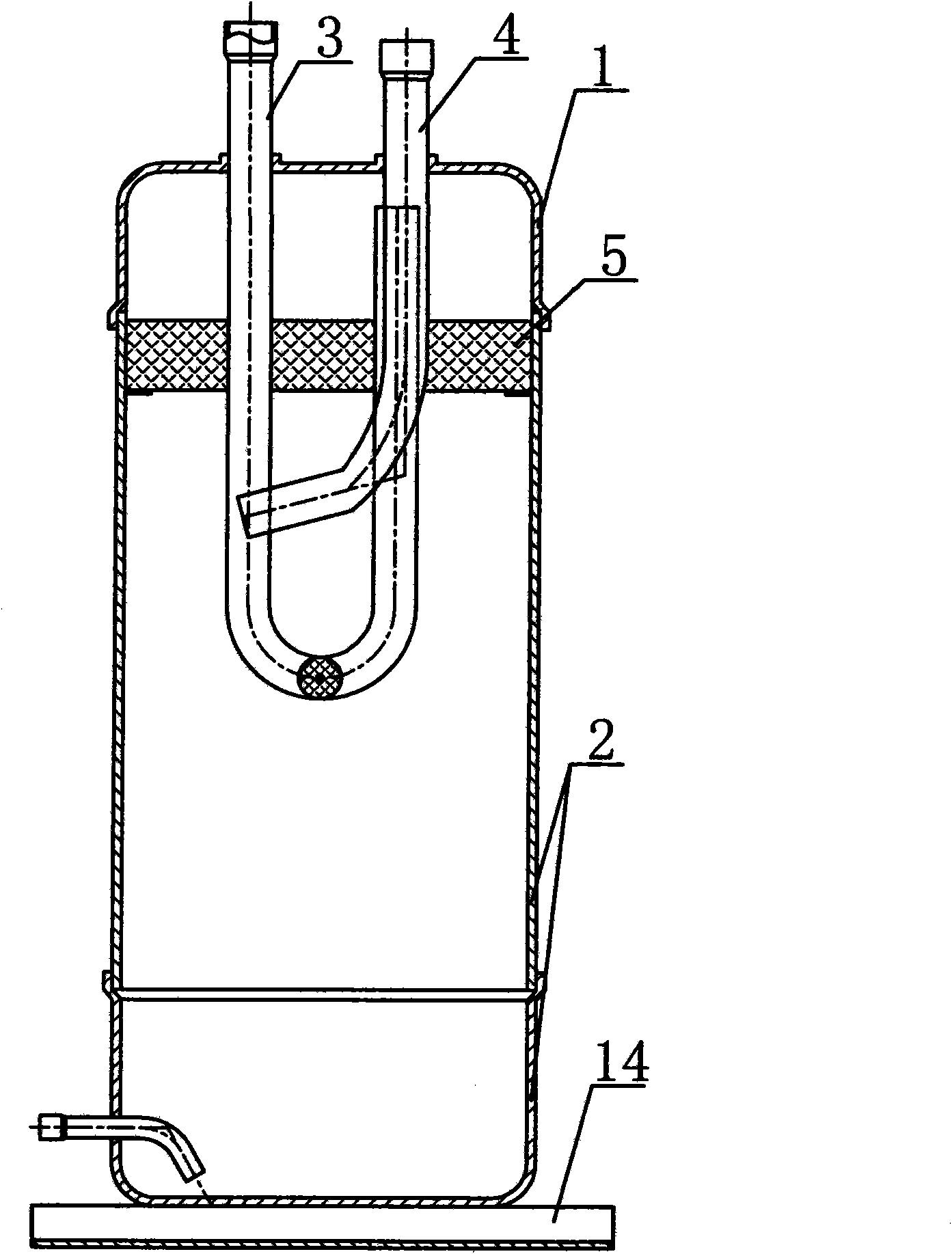 Oil-gas separator of refrigerating system