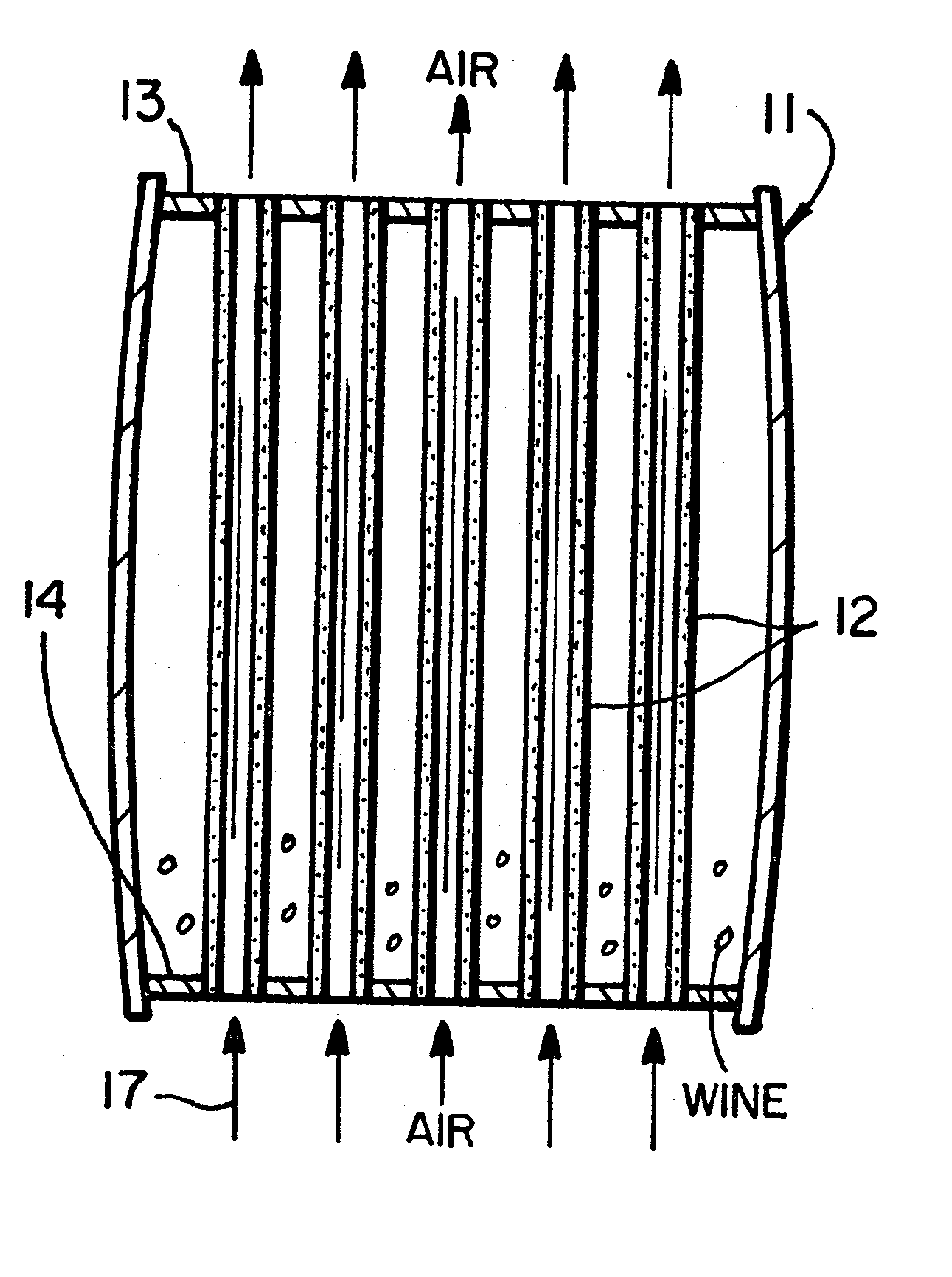 Apparatus and method for aging wine or spirits