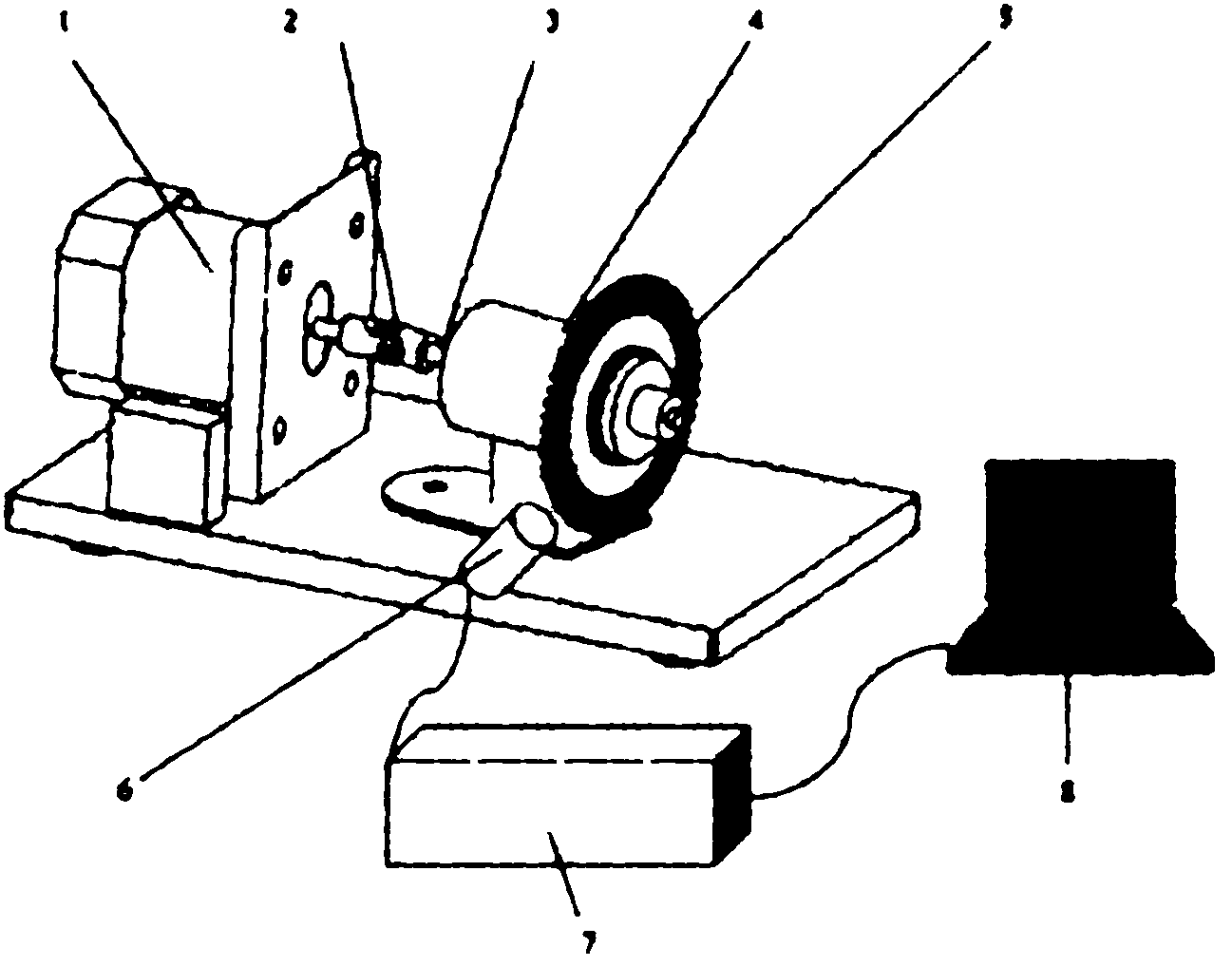 Rotor torsion oscillation testing device and testing method thereof