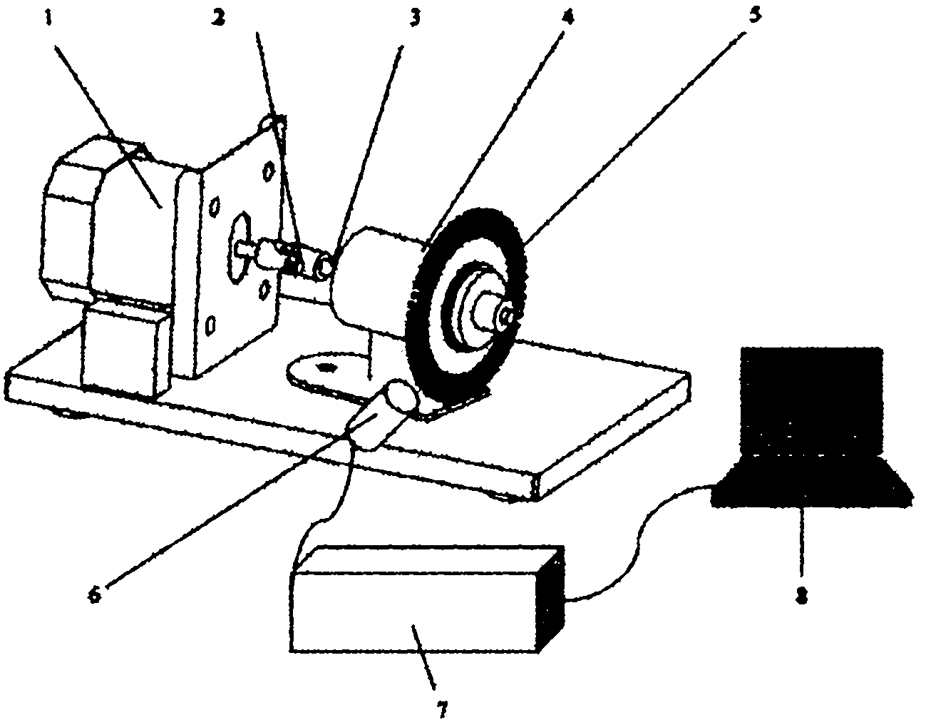 Rotor torsion oscillation testing device and testing method thereof