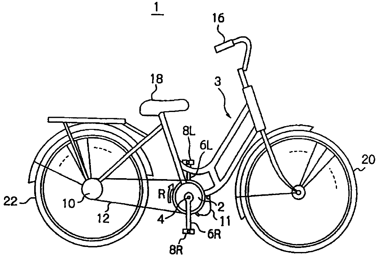 Assembly suitable for electric power assisted bicycle and capable of being mounted on bicycle frame