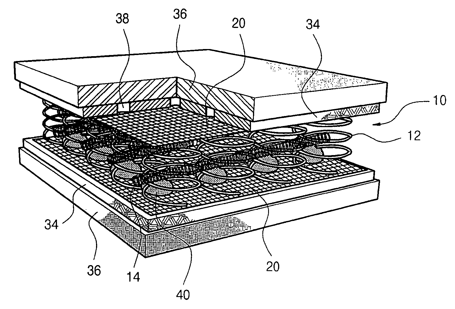 Bed mattress using permeable reinforcing member and foaming material, and method of manufacturing the same