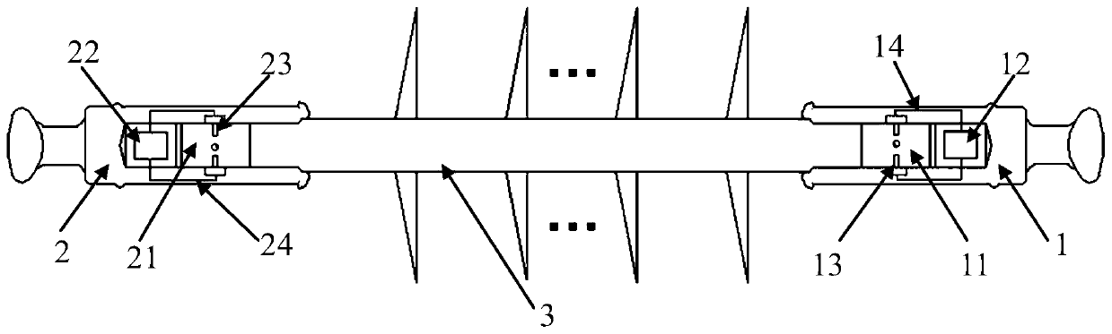 Composite insulator ultra-wideband radio-frequency sensing intelligent armour clamp and using method thereof