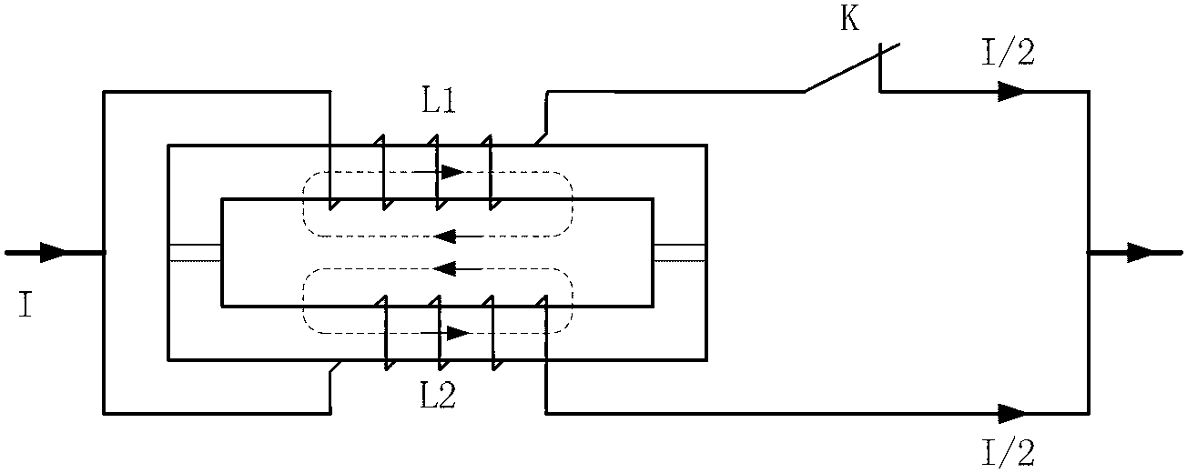 Fault current limiter on basis of combined rapid switch-on switch