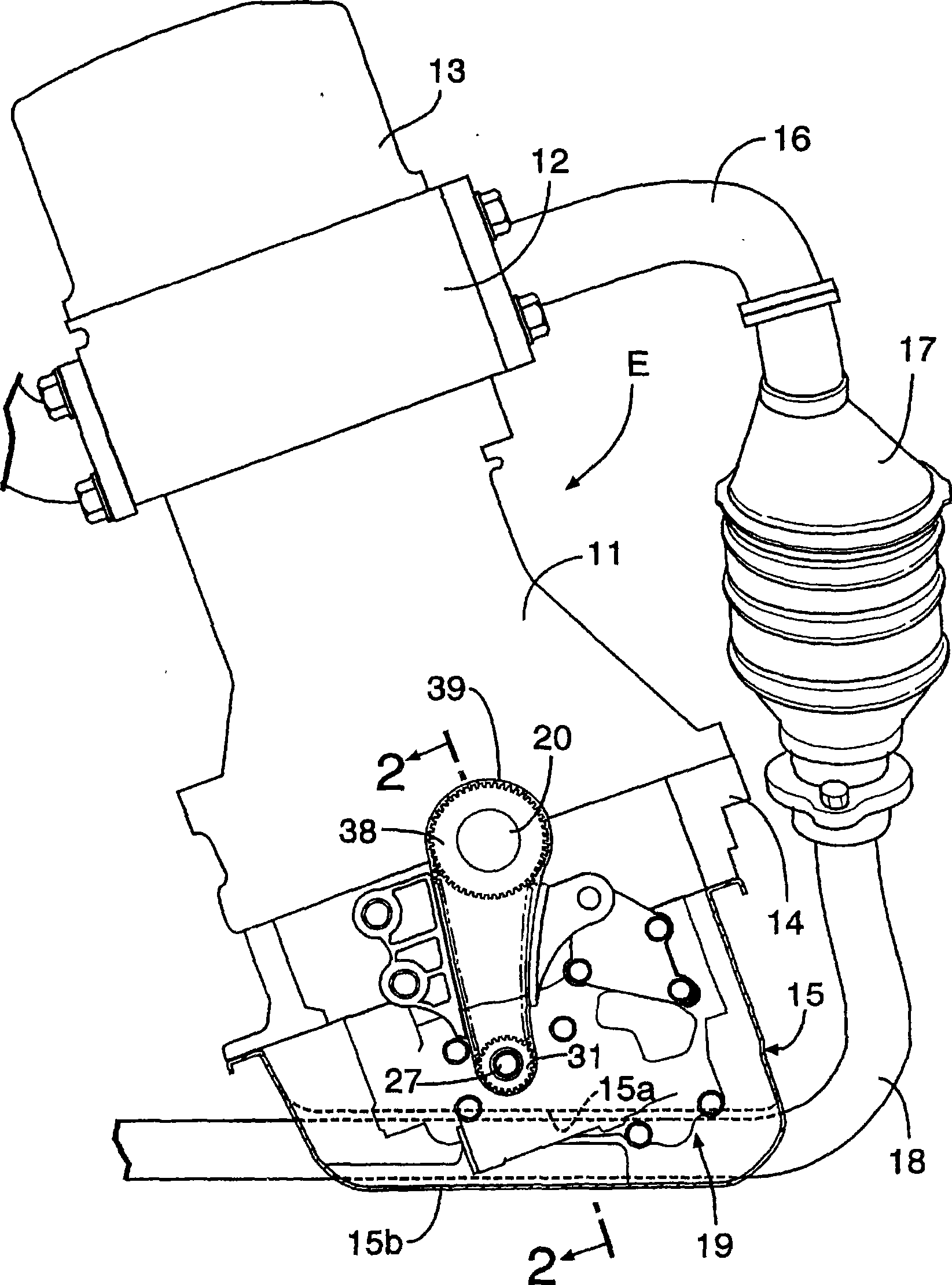 Oil sensor placement structure of engine