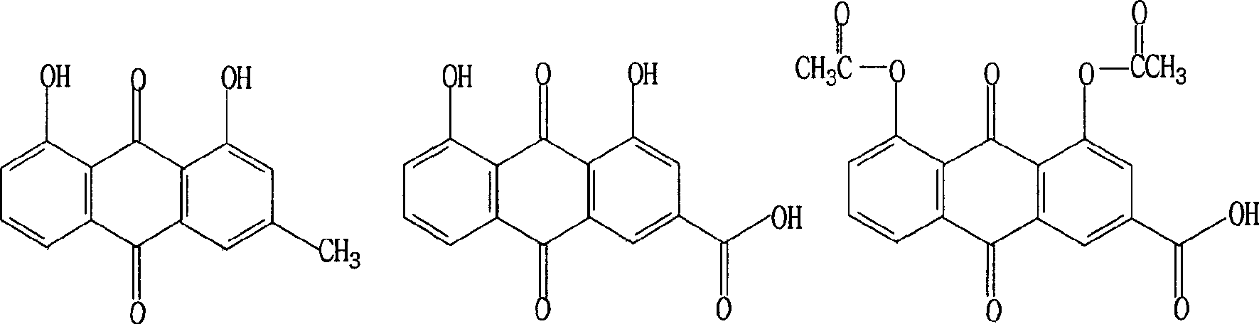 Synthesis method of rhein and diacerein