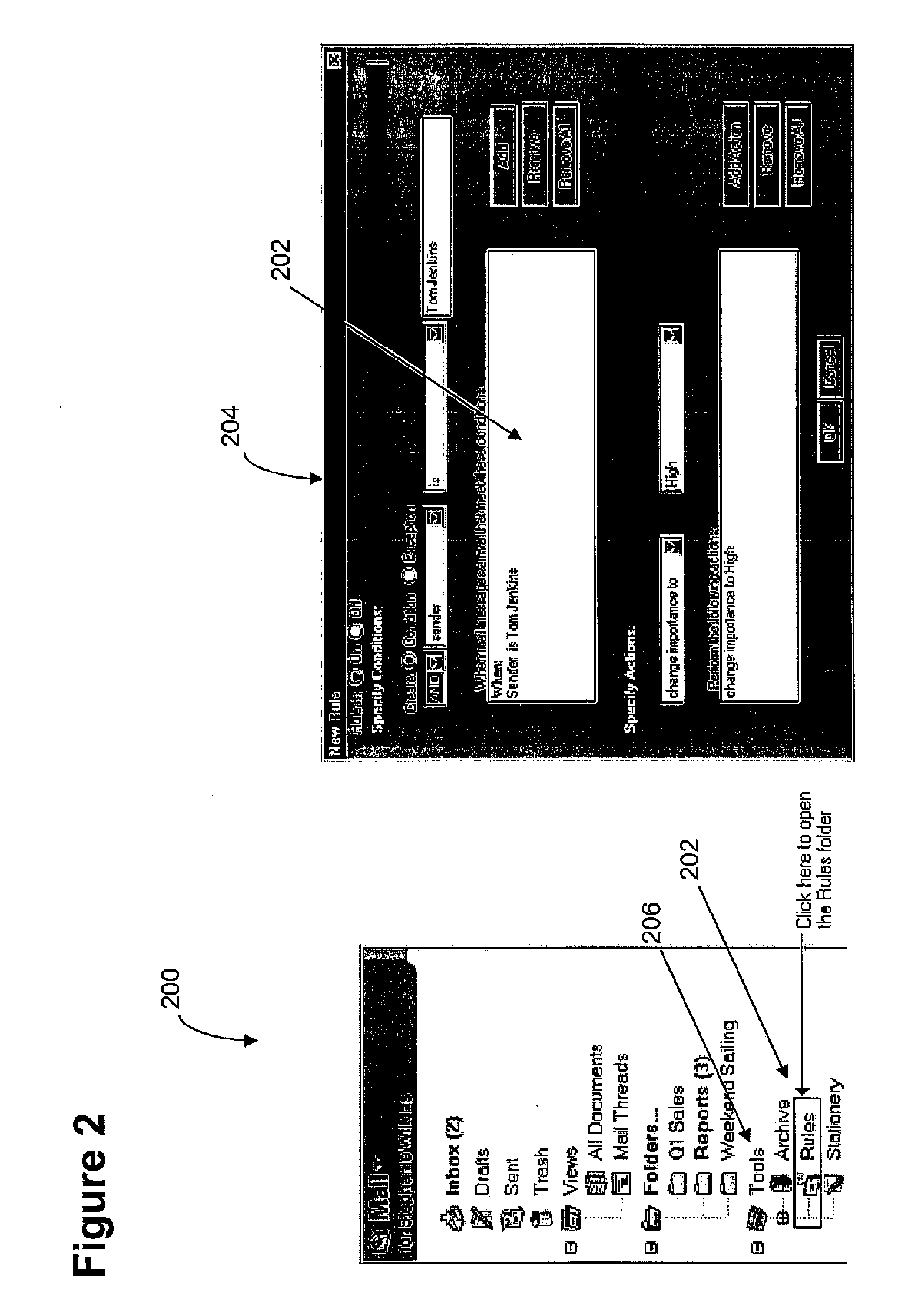 System and method for end-user management of e-mail threads using a single click