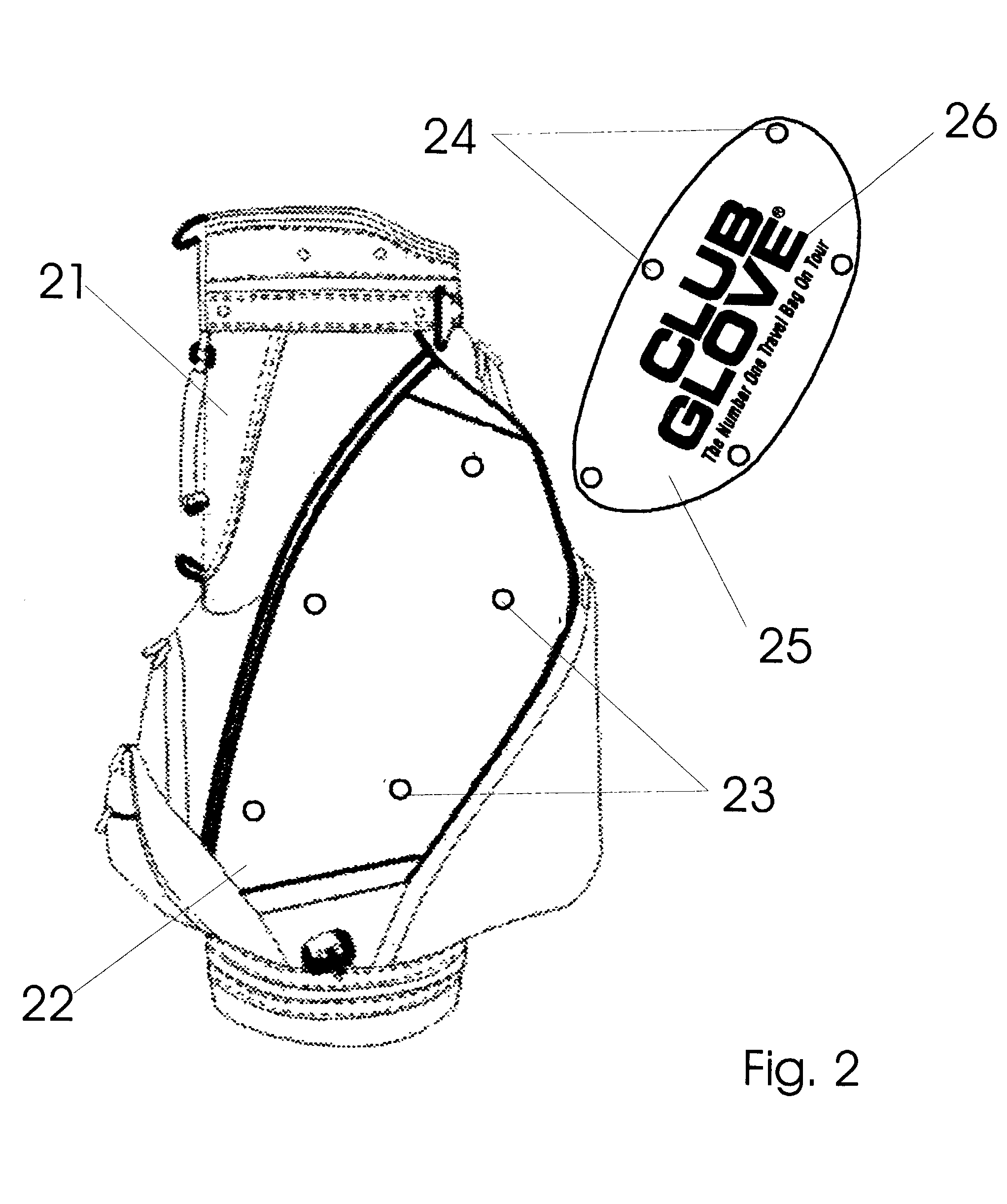 Sporting equipment container having display means