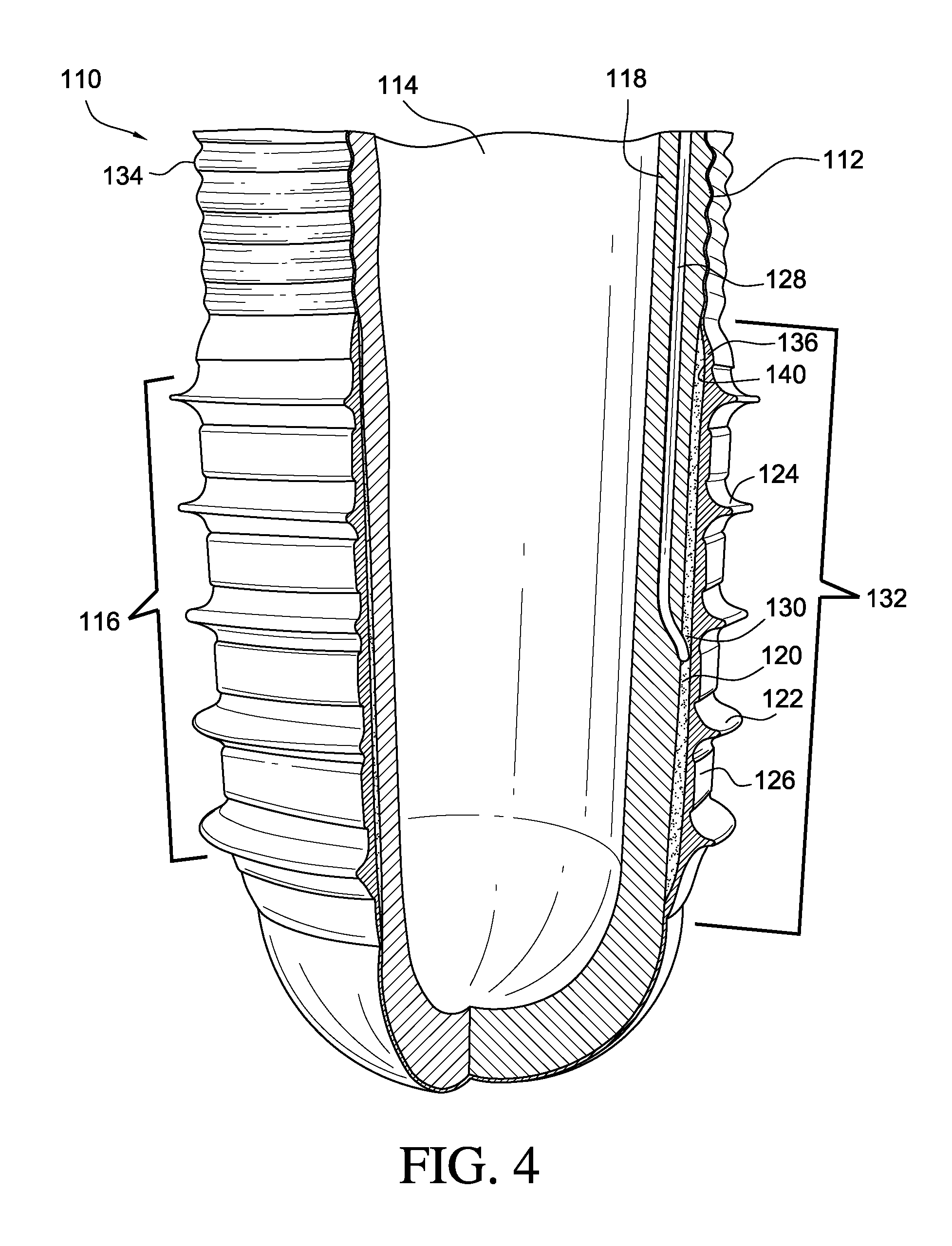 Suspension liner system with distensible seal