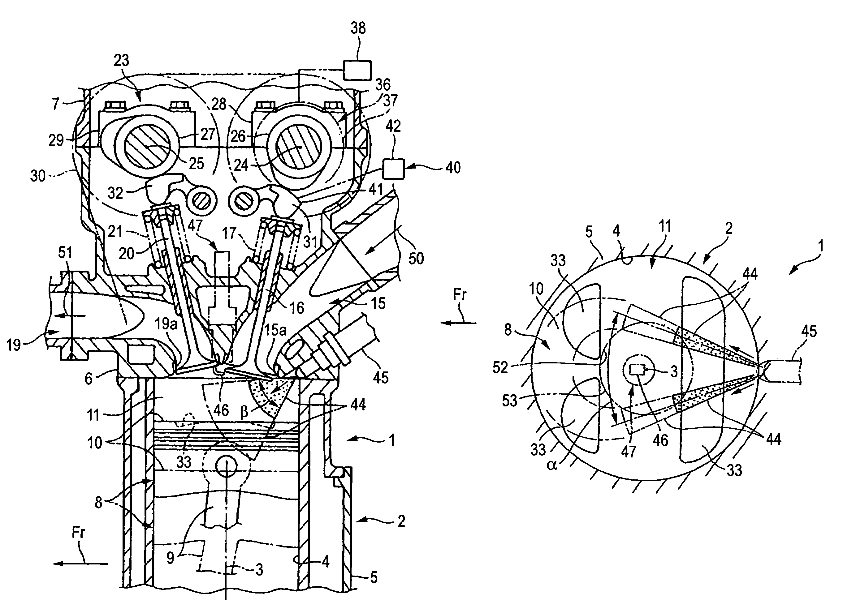 Direct injection internal combustion engine