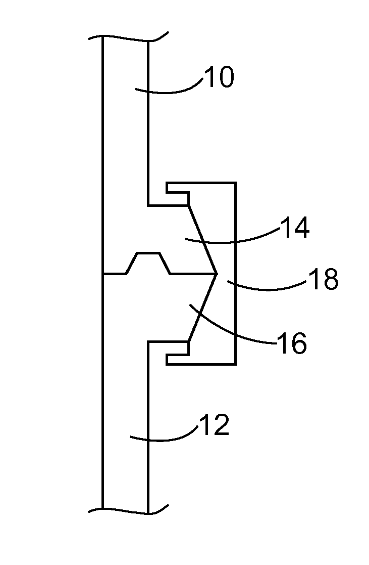 Method for Temporarily Connecting Two Parts Together, such as Two Stages of a Space Launcher, and Assembly Including Two Temporarily Connected Parts