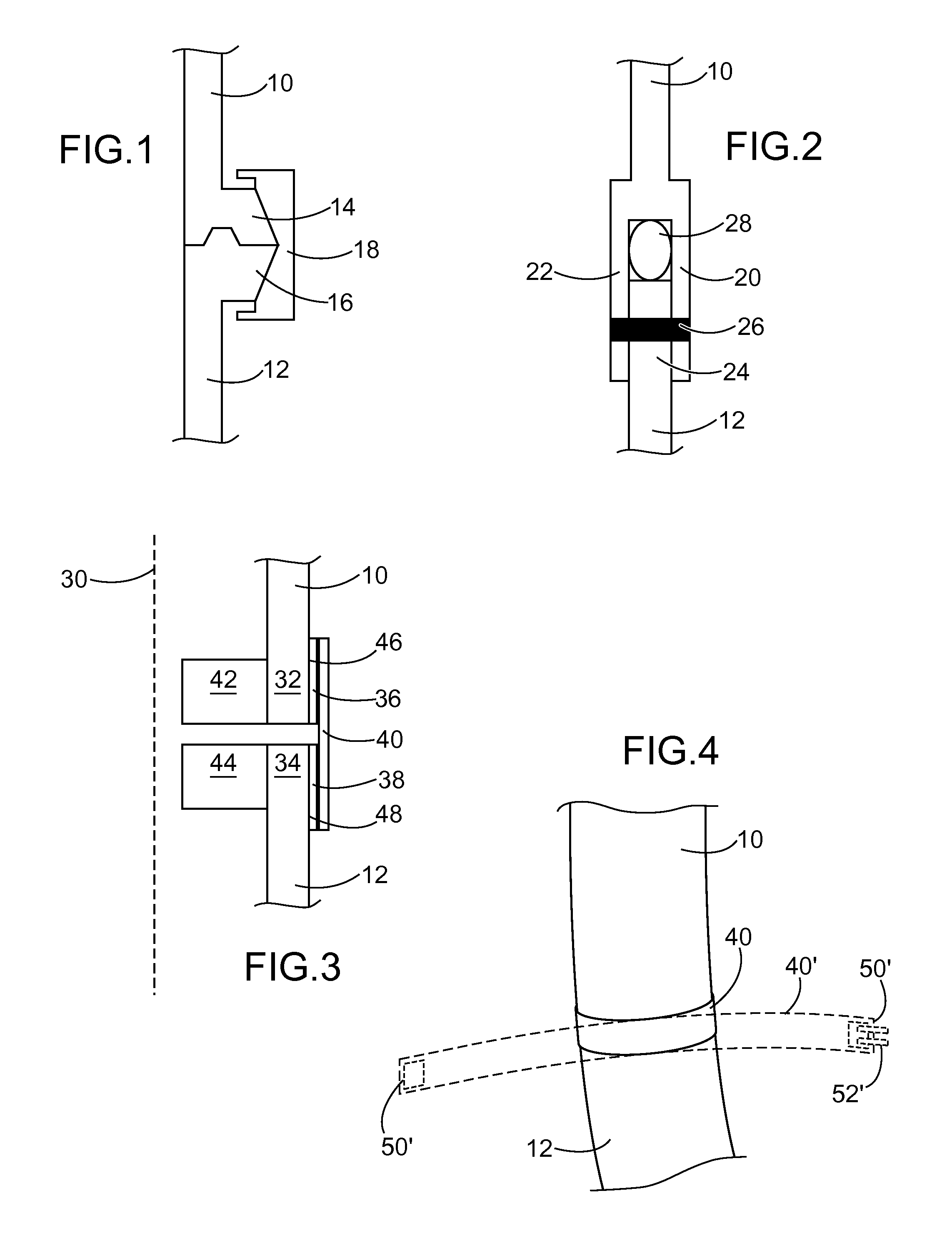 Method for Temporarily Connecting Two Parts Together, such as Two Stages of a Space Launcher, and Assembly Including Two Temporarily Connected Parts