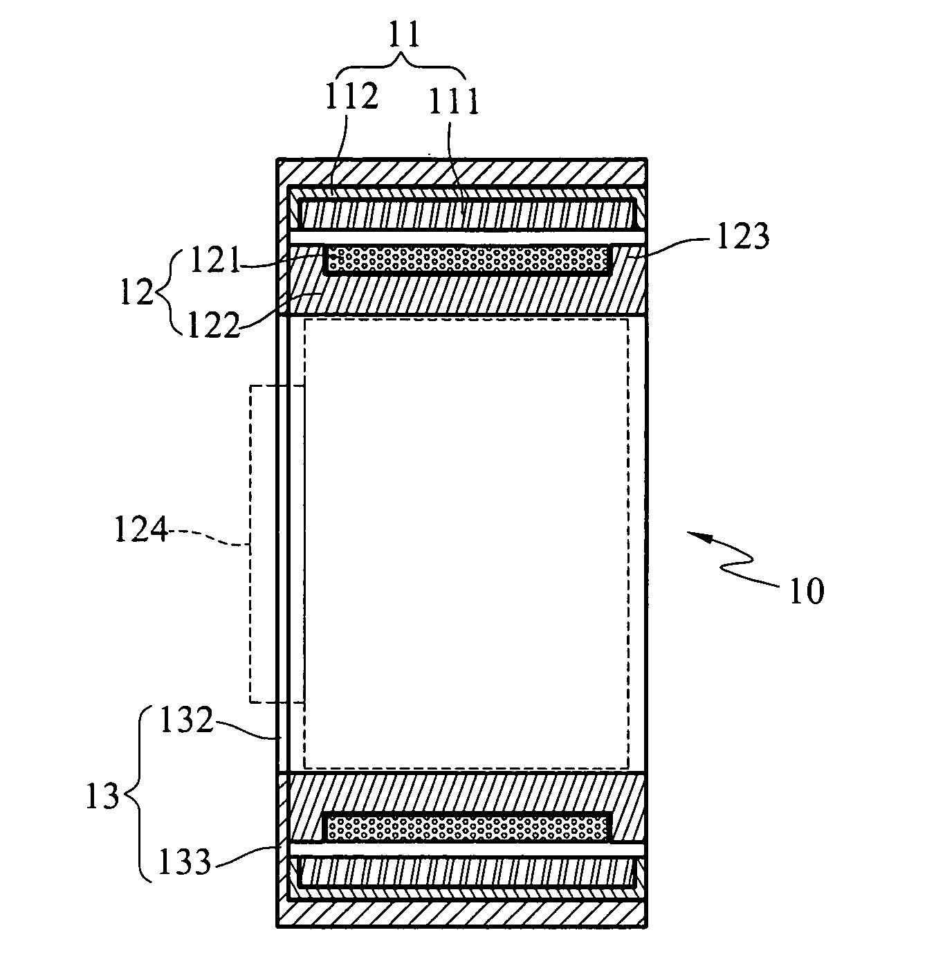 Axially actuating device having elastic joining portion