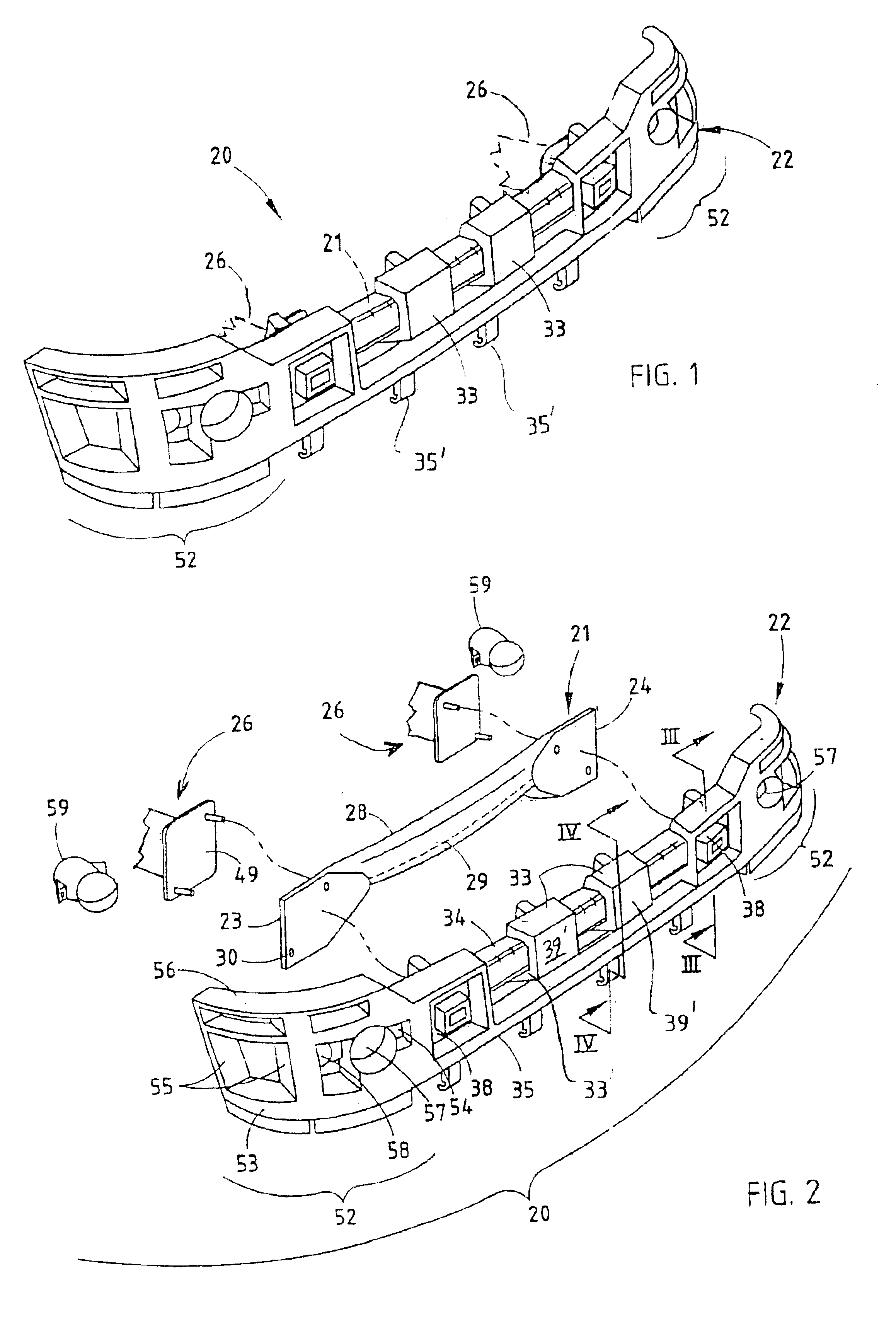 Bumper with integrally formed energy absorber