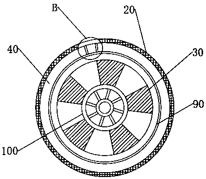 Rubber wheel for trolley and production process thereof