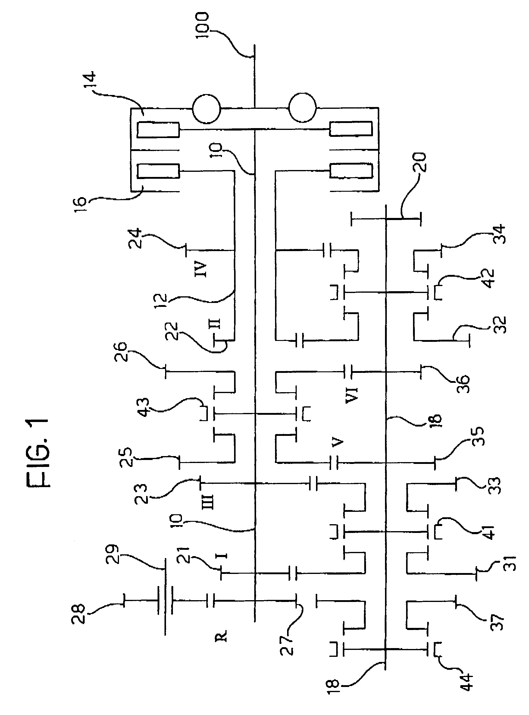 Double-clutch transmission architecture for a motor vehicle