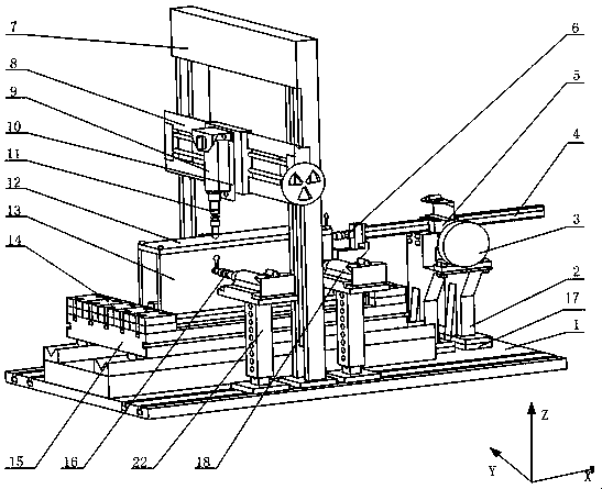 Reliability test device for mobile workbench of heavy-duty CNC planer