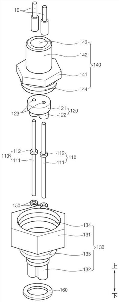 Electrode terminal assembly for liquid quality meter apparatus and liquid quality meter apparatus comprising same