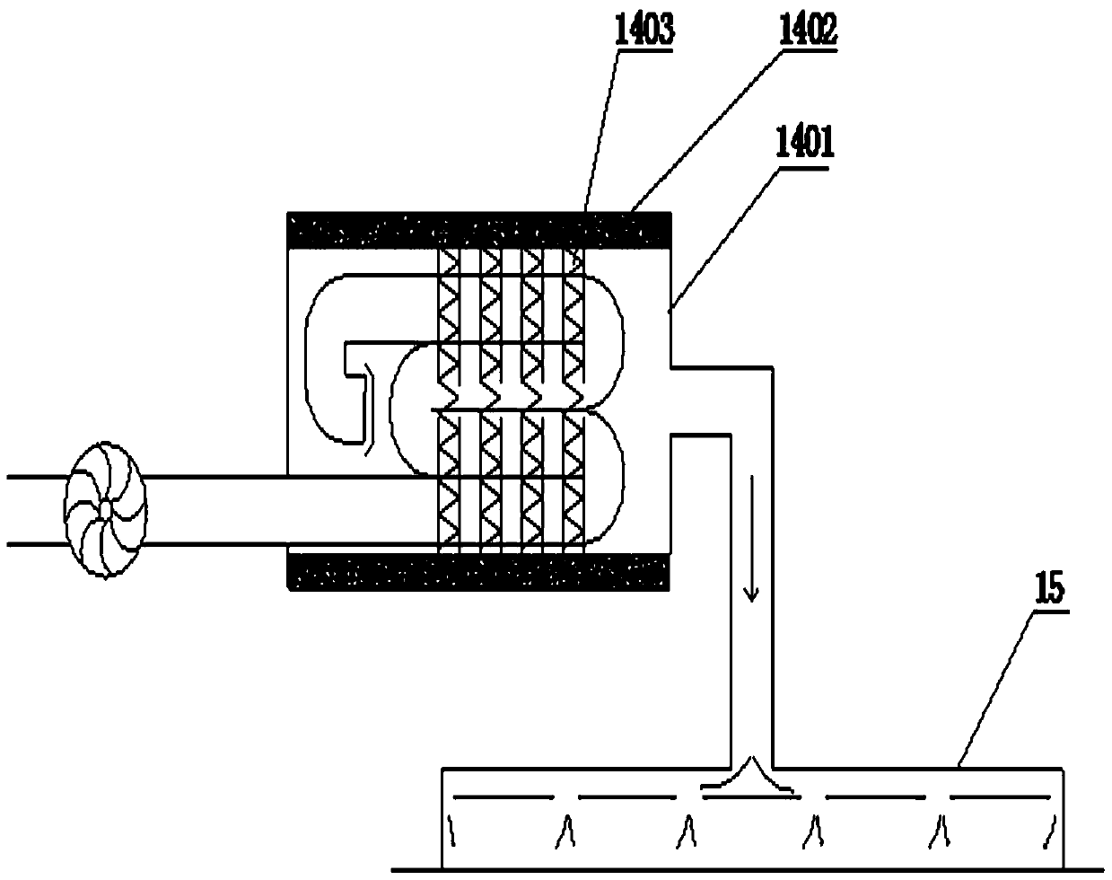 A centralized waste gas treatment device for in-situ thermal regeneration machines