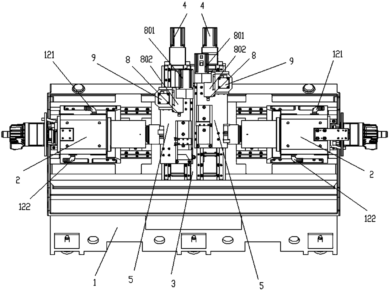 Slant-bed twin-spindle and double-row-tool numerical control machine tool capable of realizing docking processing of spindles