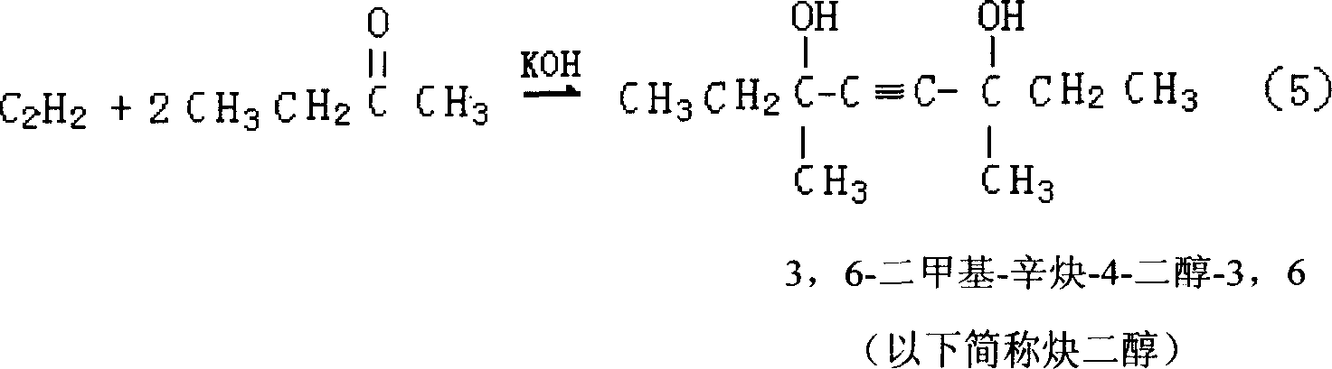 Method for synthesizing alkynol by ketone and acetylene