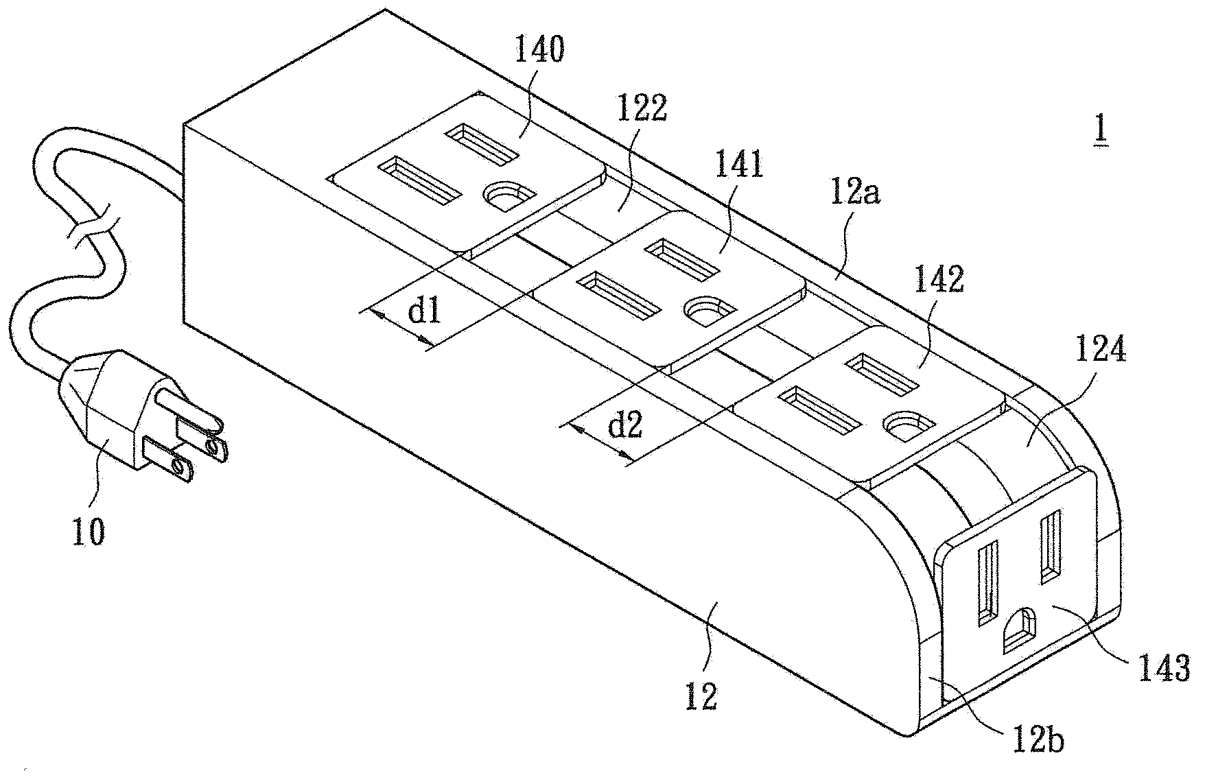 Power extension cord with movable outlet modules