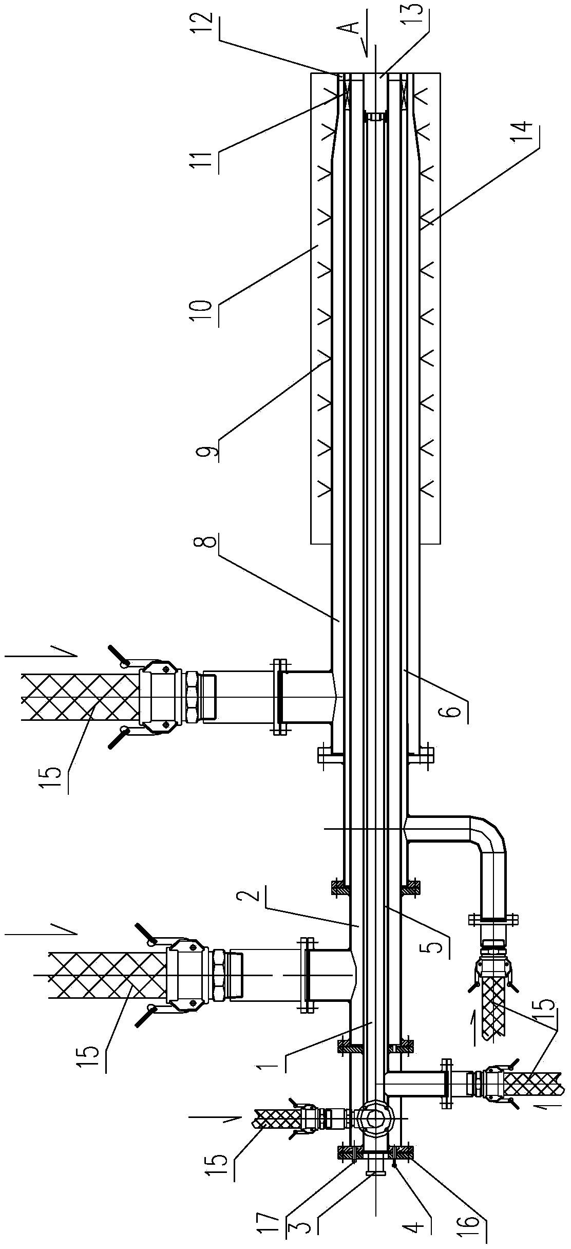 Flame-adjustable burner, and installation structure and application method thereof