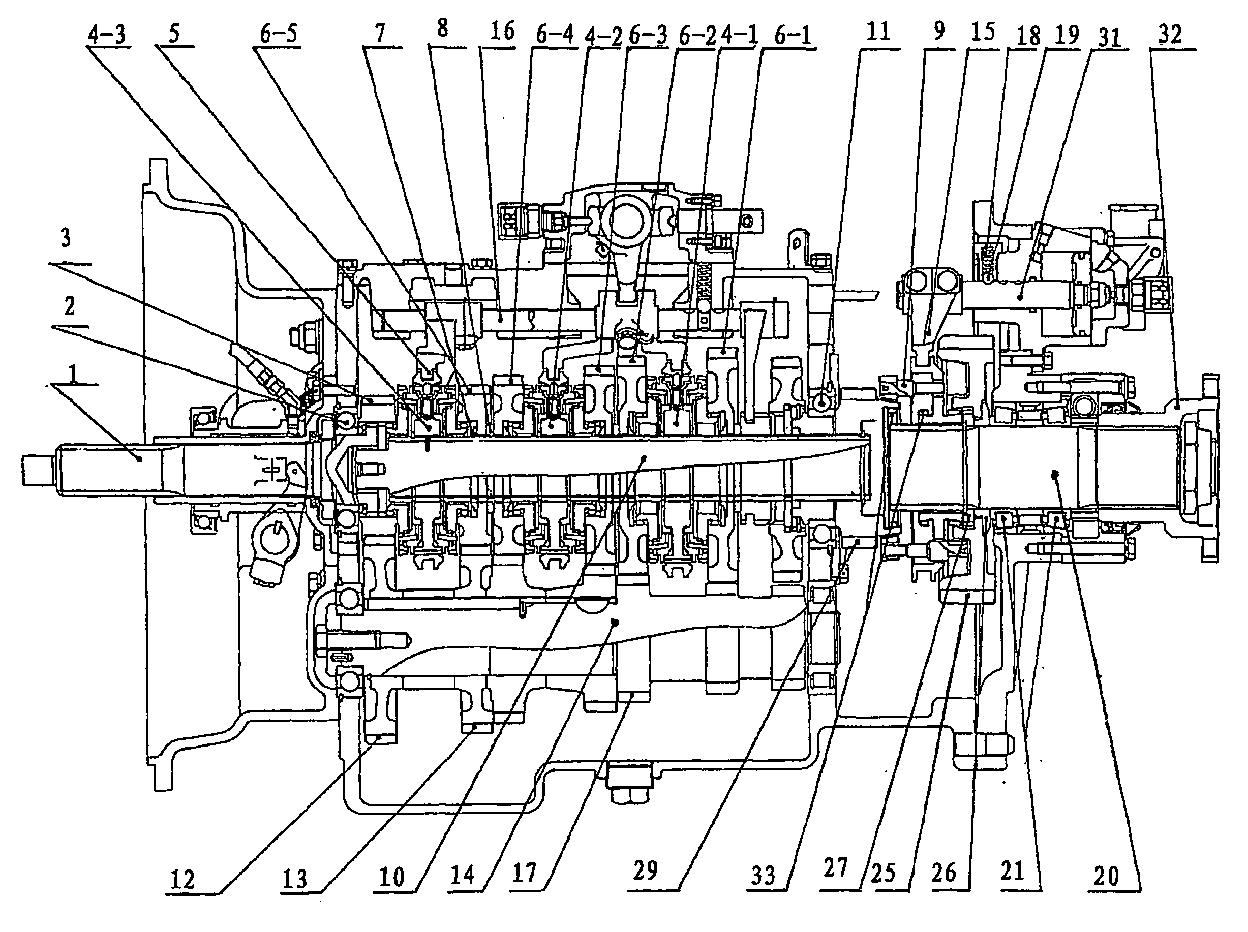 Main-Box-and-Auxiliary-Box -Structural Twin-Countershaft Twelve-Speed Transmission