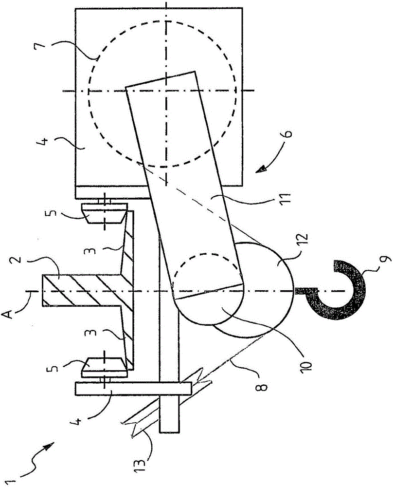 Low-construction trolley for wire rope hoist