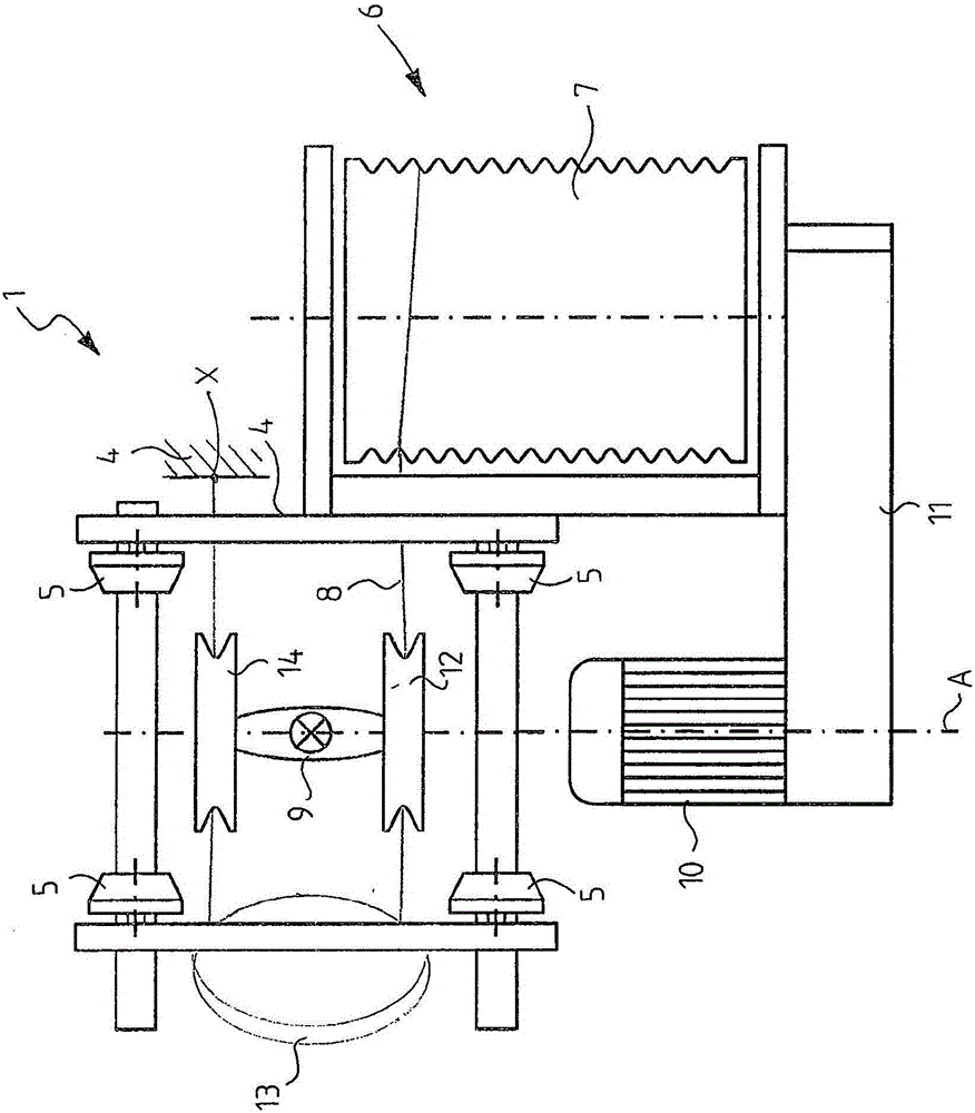 Low-construction trolley for wire rope hoist