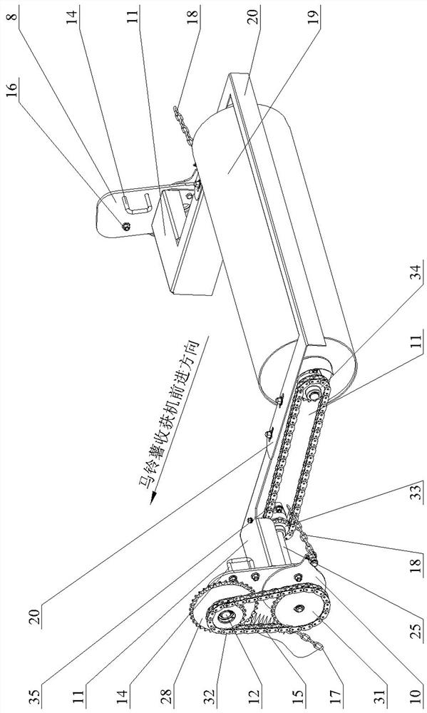 Loss-reducing laying and gathering device of double-shaking separation potato harvester