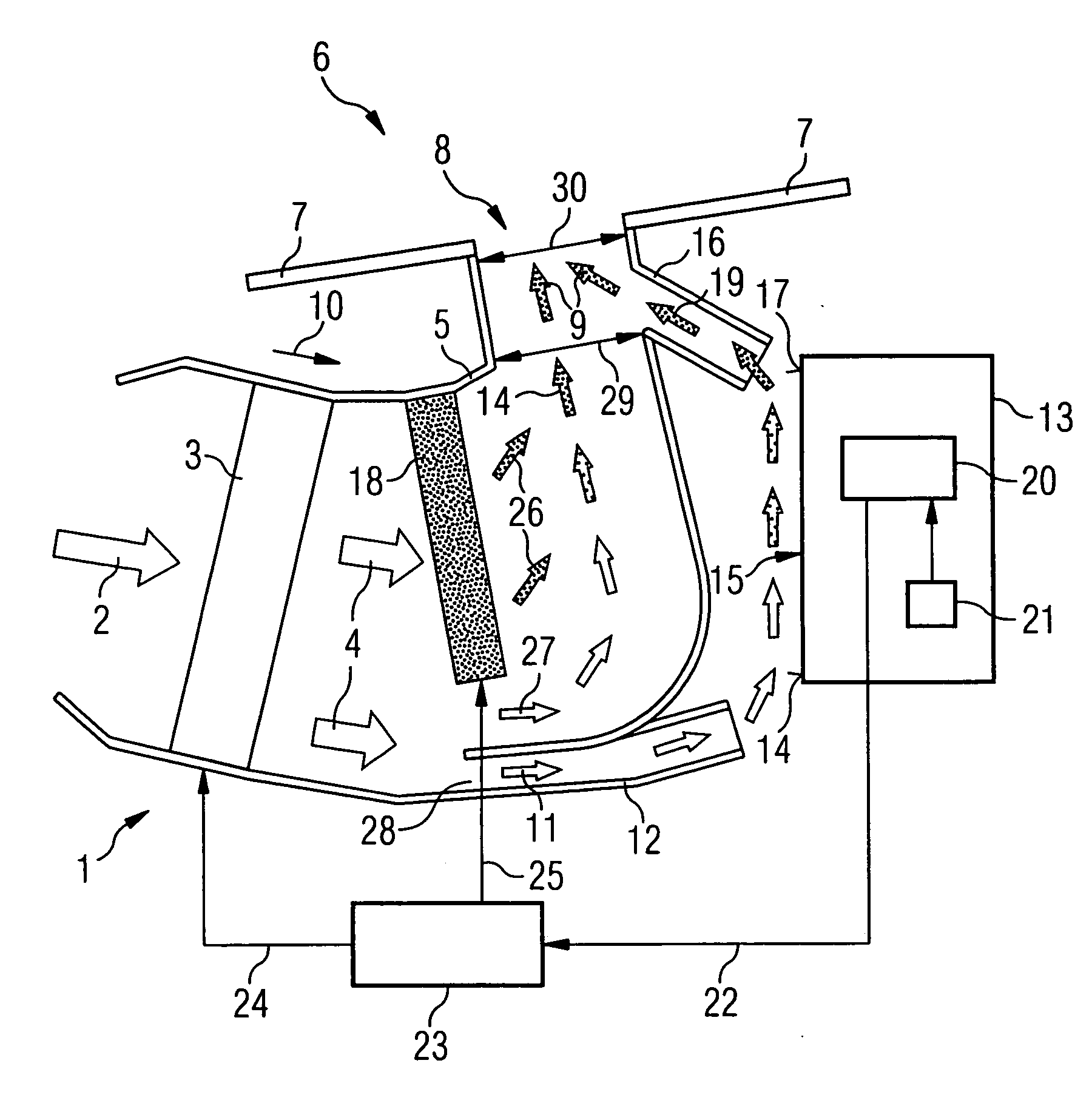 Arrangement for cooling components in a vehicle