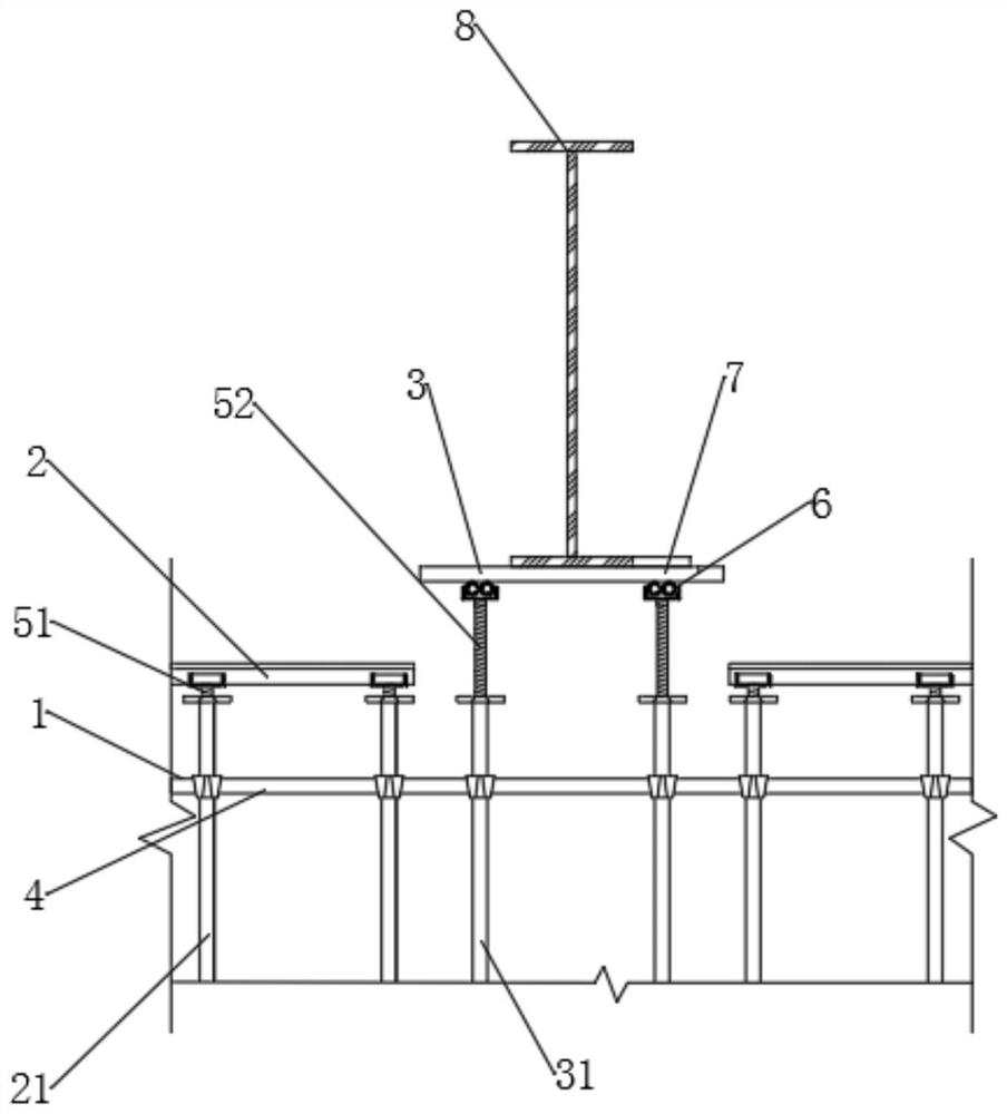 Construction structure and construction method of a double-purpose long-span stiff beam