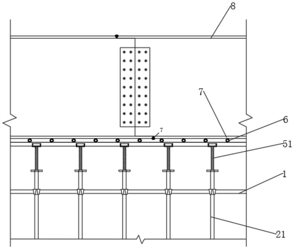 Construction structure and construction method of a double-purpose long-span stiff beam