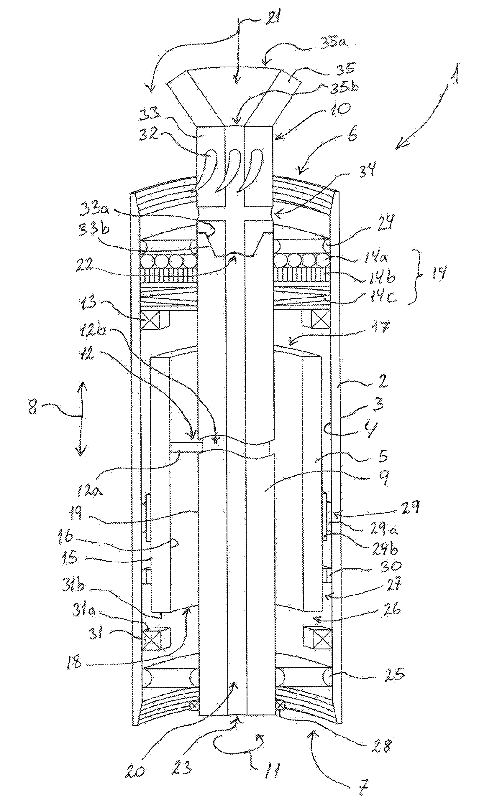Agitator with oscillating weight element